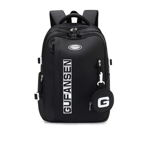 Mochila Unissex em Nylon de Grande Capacidade com Fechamento em Zíper — Ideal para Escola e Viagem