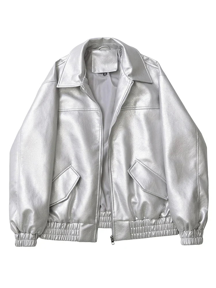 Casaco Feminino Curto em Faux Leather com Toque Vintage - (Promoção de Inverno 2025)