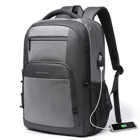 Mochila Impermeável Para Notebook 15,6” com Porta USB e Bolso Lateral em Malha