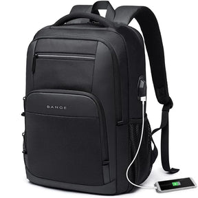 Mochila Impermeável Para Notebook 15,6” com Porta USB e Bolso Lateral em Malha