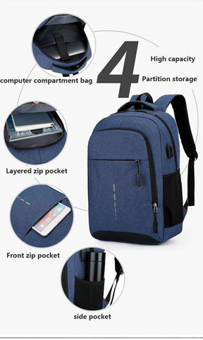 Mochila Masculina Impermeável e Ultra Leve para Notebook 15,6” com Design Moderno para Trabalho e Uso Diário