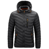 Jaqueta Masculina Puffer Leve com Capuz e Isolamento Térmico