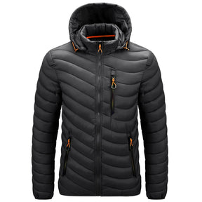 Jaqueta Masculina Puffer Leve com Capuz e Isolamento Térmico