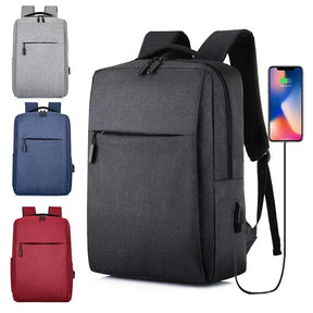 Mochila Masculina de Uso Versátil com Porta USB Recarregável e Material Impermeável para Escola e Negócios