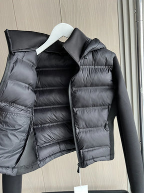 Jaqueta Feminina de Inverno Leve com Capuz e Zíper — Modelo Esportivo de Manga Longa