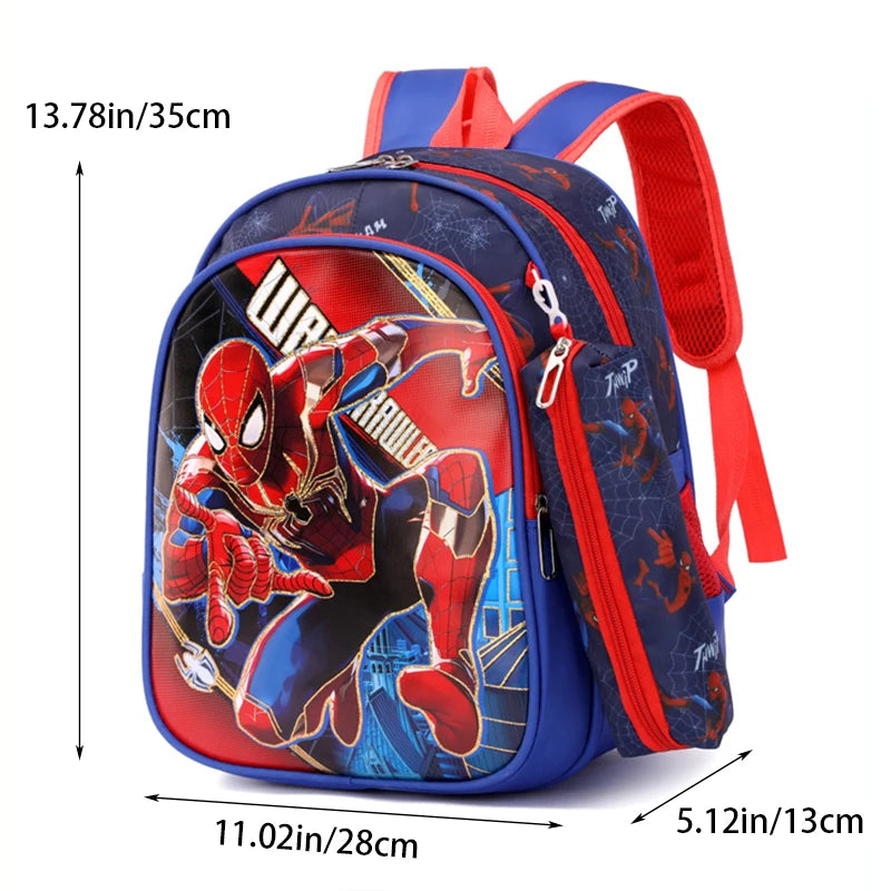 Mochila Escolar Infantil com Estojo Homem Aranha Impermeável