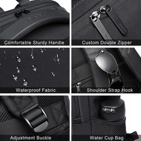Mochila Impermeável Para Notebook 15,6” com Porta USB e Bolso Lateral em Malha
