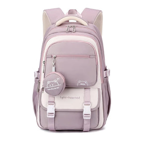 Mochila Escolar Feminina Impermeável com Estampa Fashion — Ideal para Viagem e Uso Diário