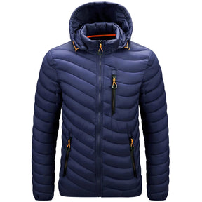 Jaqueta Masculina Puffer Leve com Capuz e Isolamento Térmico
