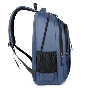 Mochila Escolar com Múltiplos Bolsos, Alças Ajustáveis e Fechamento em Zíper