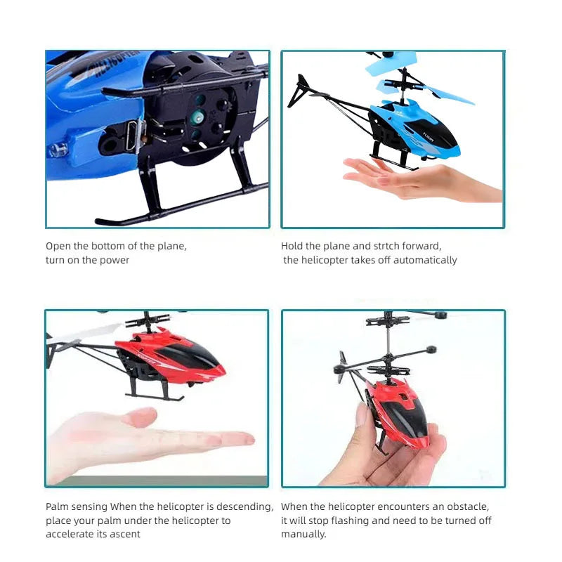 Mini Drone RC Recarregável com Controle Remoto e Proteção Contra Quedas - Promoção mês das crianças