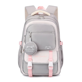 Mochila Escolar Feminina Impermeável com Estampa Fashion — Ideal para Viagem e Uso Diário