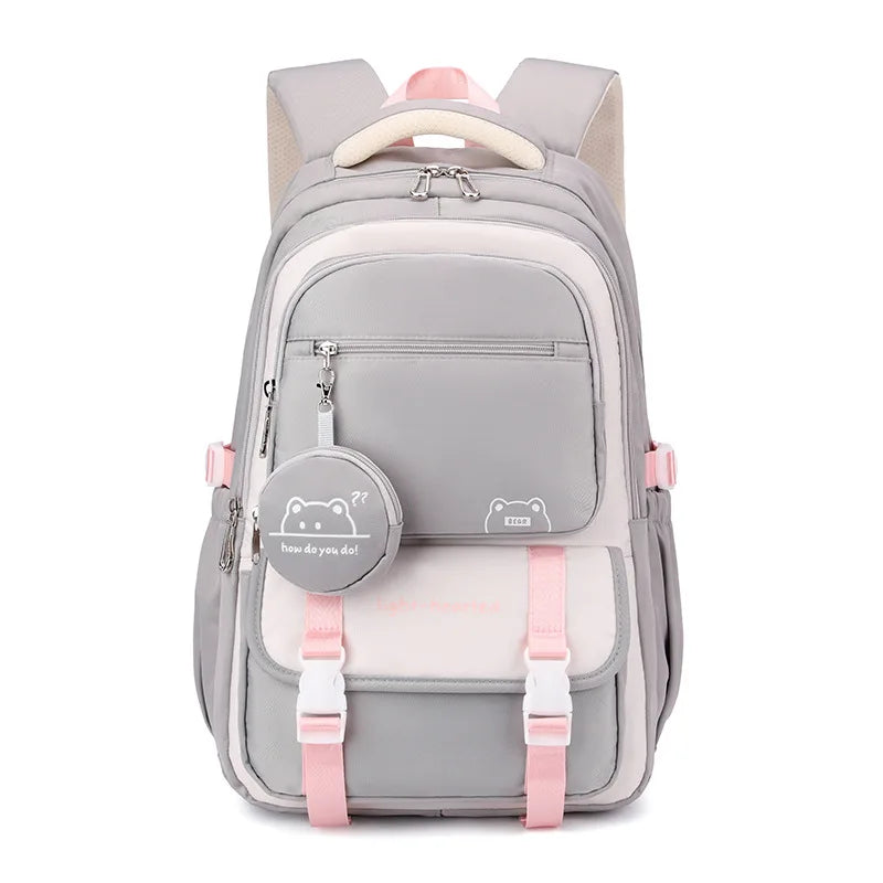 Mochila Escolar Feminina Impermeável com Estampa Fashion — Ideal para Viagem e Uso Diário