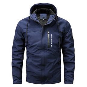 Jaqueta Masculina de Inverno com Capuz Estilo Parka Forrada