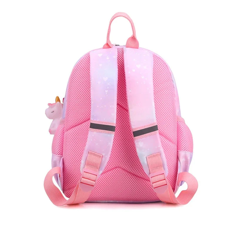 Mochila Infantil Escolar de Unicórnio CTN Rosa para Meninas Leve