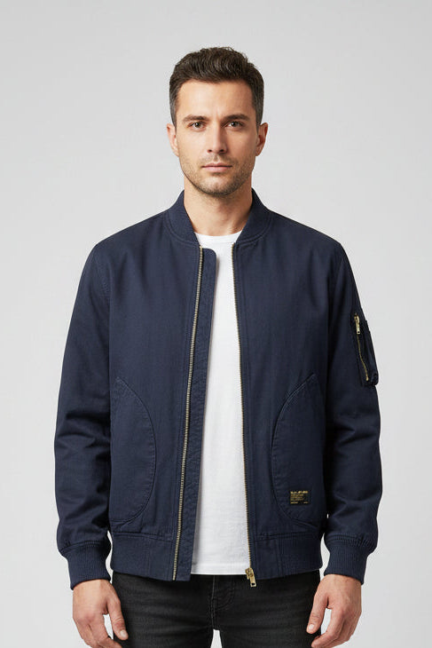 Jaqueta Masculina Estilo College Americana com Forro Grosso Design Bomber – (Promoção de Inverno 2026)