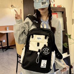Mochila Feminina Estrela em Nylon — Ideal para Estudantes e Uso Casual