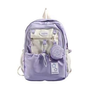 Mochila Feminina Estrela em Nylon — Ideal para Estudantes e Uso Casual
