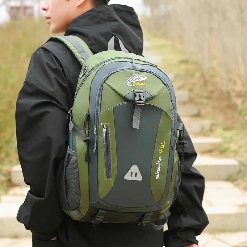Mochila Unissex em Nylon Impermeável Para Trilhas, Camping e Montanhismo