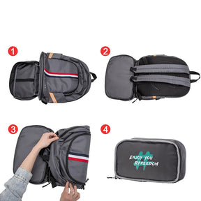 Mochila Dobrável e Impermeável de Grande Capacidade para Notebook 15,6” com Múltiplos Bolsos