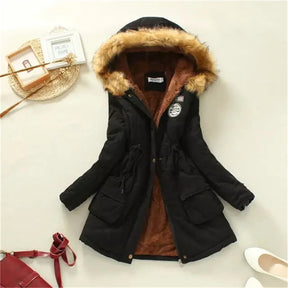 Casaco Feminino com Capuz Forrado a Polar Parka Acolchoada - (Promoção de Inverno 2025)