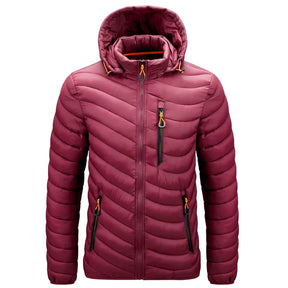 Jaqueta Masculina Puffer Leve com Capuz e Isolamento Térmico