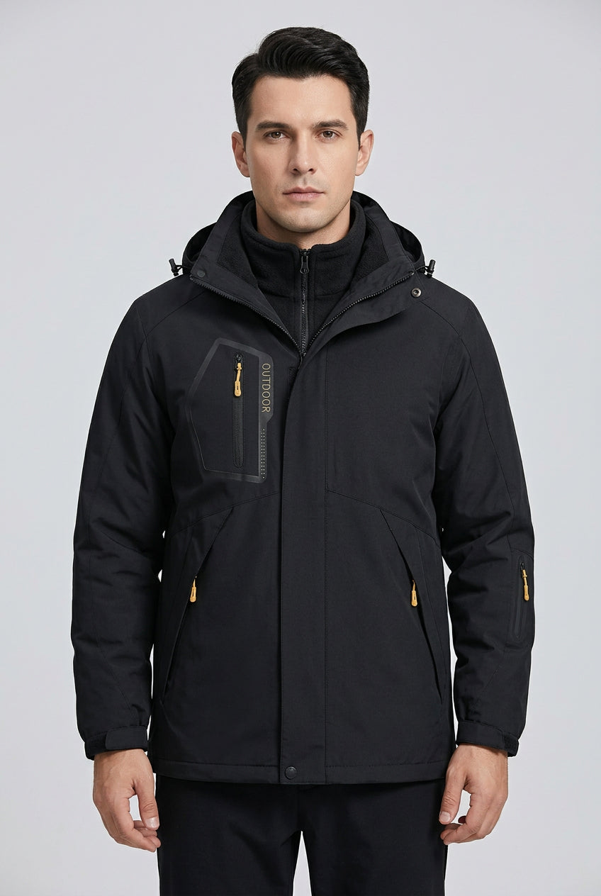 Jaqueta Masculina 3 em 1 com Forro Fleece Impermeável Corta-Vento – (Promoção de Inverno 2026)