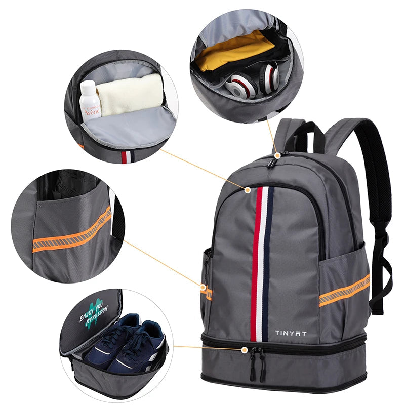 Mochila Dobrável e Impermeável de Grande Capacidade para Notebook 15,6” com Múltiplos Bolsos