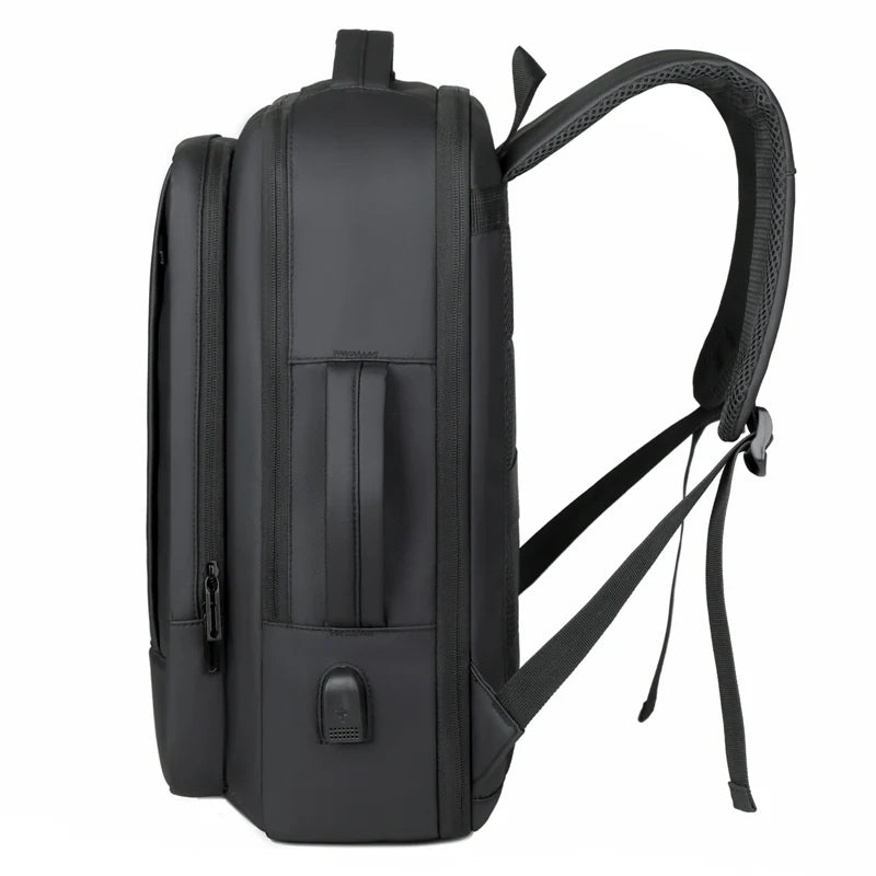 Mochila Masculina de Viagem Expansível com Grande Capacidade e Porta USB