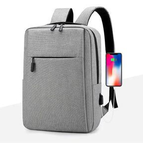 Mochila Masculina de Uso Versátil com Porta USB Recarregável e Material Impermeável para Escola e Negócios