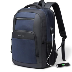 Mochila Impermeável Para Notebook 15,6” com Porta USB e Bolso Lateral em Malha