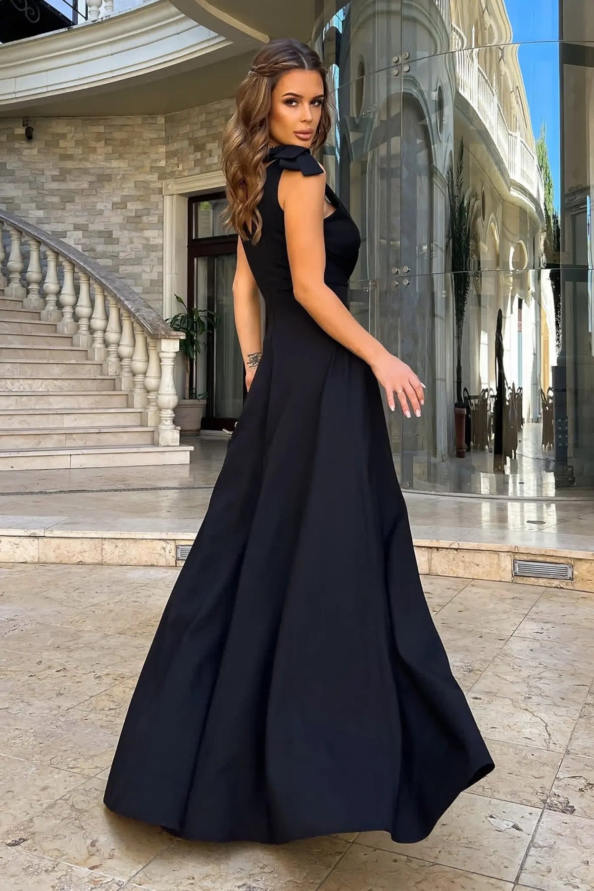 Vestido Longo com Fenda e Decote Transpassado - Mirelle