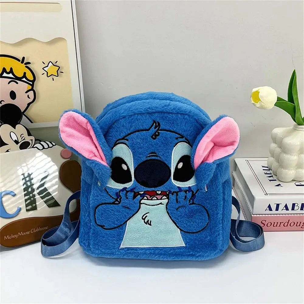 Mochila Infantil CTN Stitch Azul Estilo Japonês com Grande Capacidade