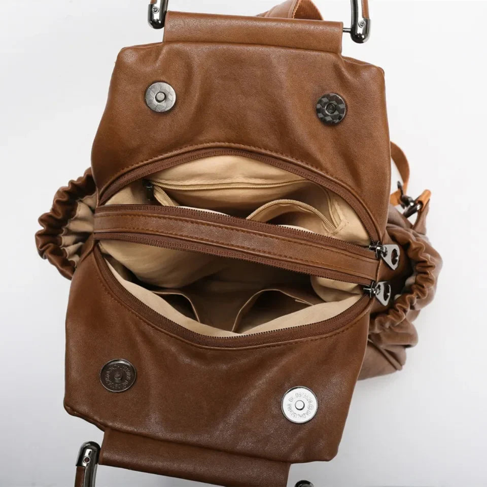 Mochila Couro Feminina Tipo Saco Angélica