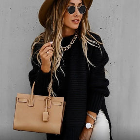 Suéter Feminino de Tricô Oversized – Conforto e Estilo para o Inverno