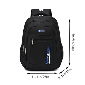 Mochila Escolar Unissex com Múltiplos Bolsos Resistente