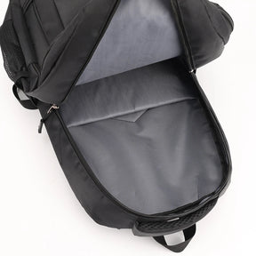 Mochila de Viagem com Alças Acolchoadas, Bolsos Laterais em Malha e Design Esportivo para Uso Diário