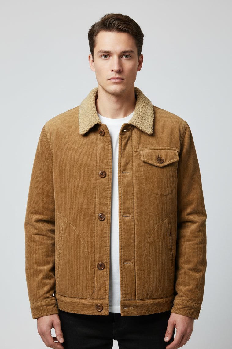 Jaqueta Masculina de Veludo com Interior Forrado