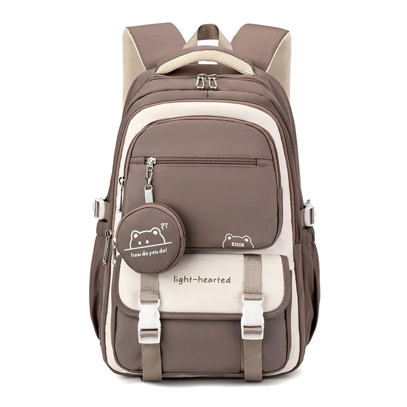 Mochila Escolar Feminina Impermeável com Estampa Fashion — Ideal para Viagem e Uso Diário