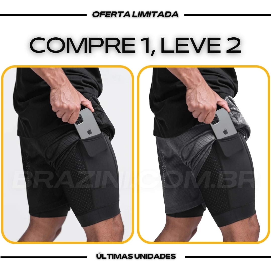 Shorts Dry-Fit™ de Compressão Sellina - COMPRE 1 LEVE 2