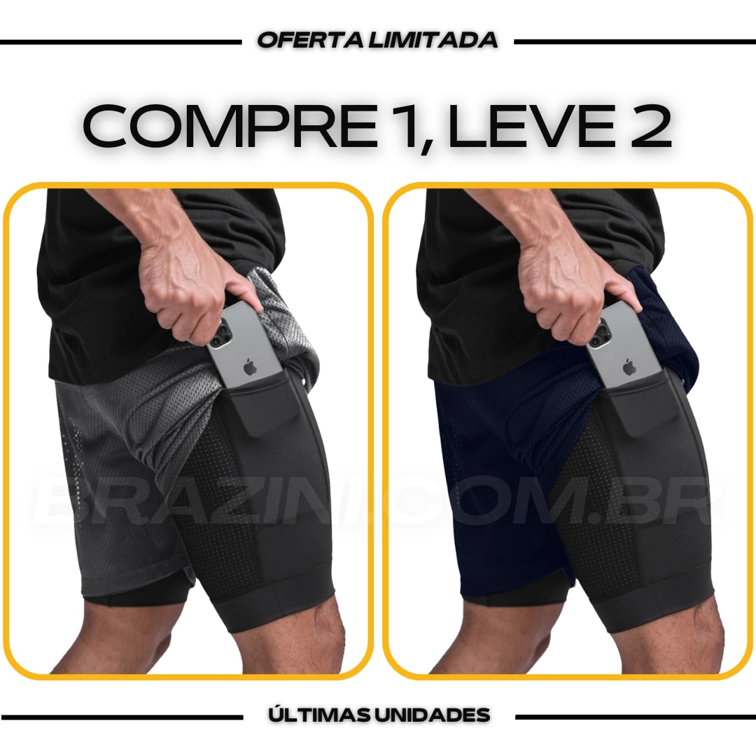 Shorts Dry-Fit™ de Compressão Sellina - COMPRE 1 LEVE 2