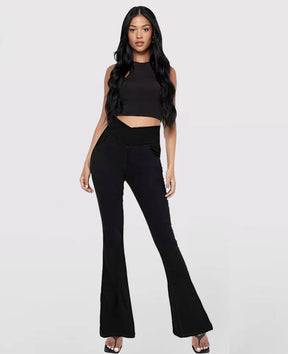 Calça Feminina Cintura Alta Cruzada