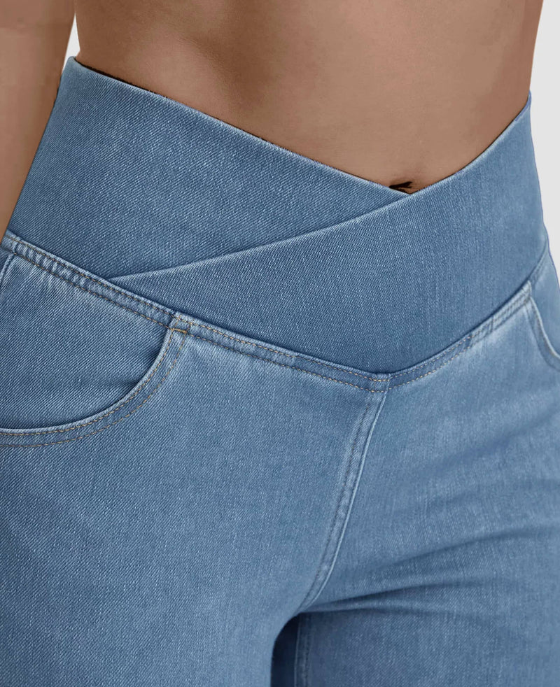 Calça Feminina Cintura Alta Cruzada