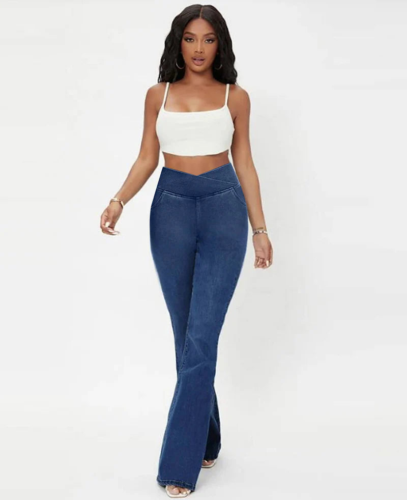 Calça Feminina Cintura Alta Cruzada