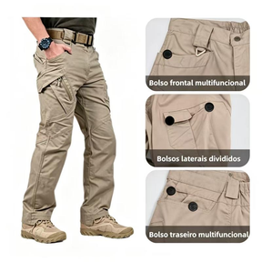 (Compre 1 Leve 2) Calça Tática Masculina Cargo Militar com 8 Bolsos, Resistente à Água e Desgaste