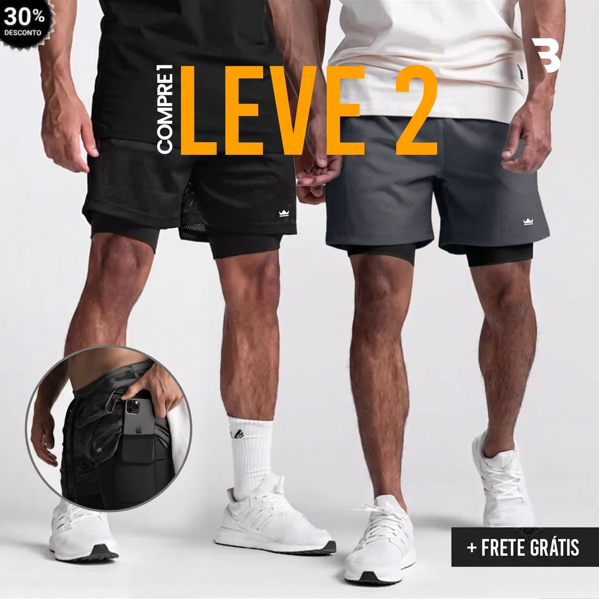 Shorts Dry-Fit™ de Compressão Sellina - COMPRE 1 LEVE 2