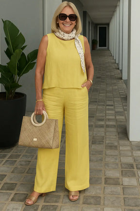 Conjunto Feminino Calça e Blusa Elegante Helena
