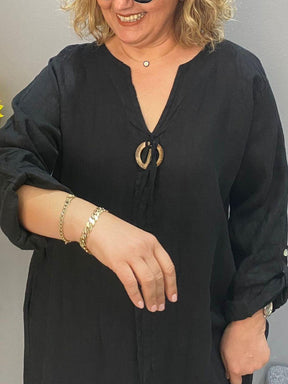 Vestido Casual Longo Elizabeth Algodão e Linho Premium - Compre 1 Leve 2