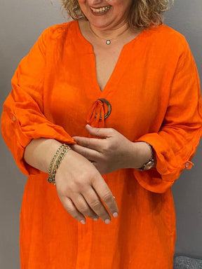 Vestido Casual Longo Elizabeth Algodão e Linho Premium - Compre 1 Leve 2