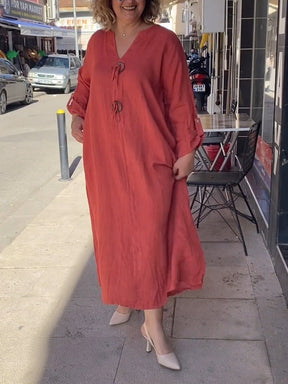 Vestido Casual Longo Elizabeth Algodão e Linho Premium - Compre 1 Leve 2